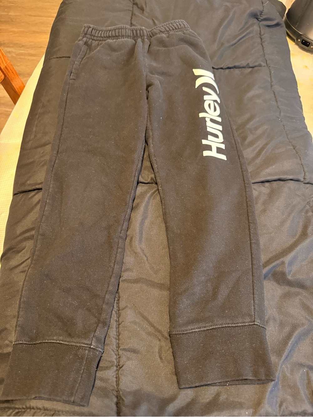 Hurley Black Sweatpants with White Logo